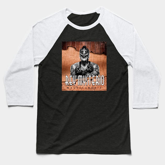 WRESTLEMANIA REY Baseball T-Shirt by adunntoval